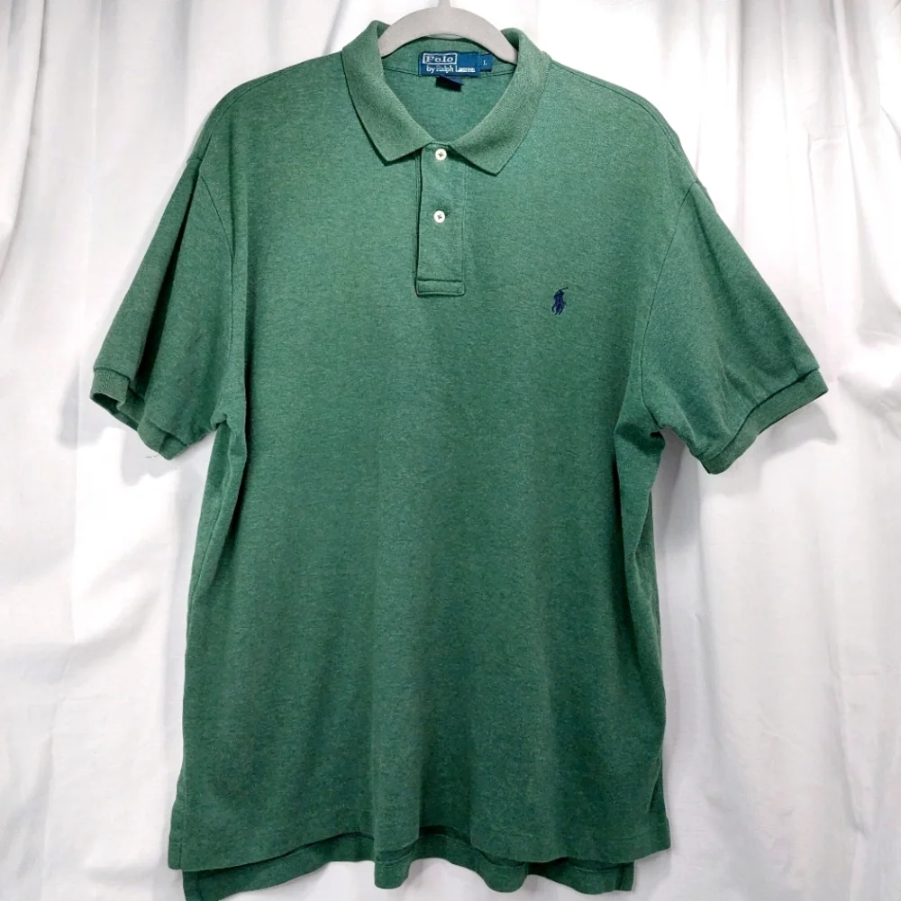 Polo Ralph Lauren Men's Adult Size L Cotton Short Sleeve Heather Green‎